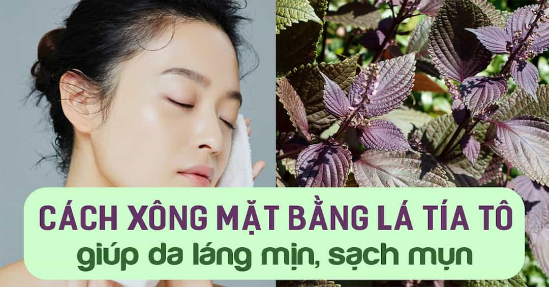 Cách xông mặt tại nhà bằng lá tía tô